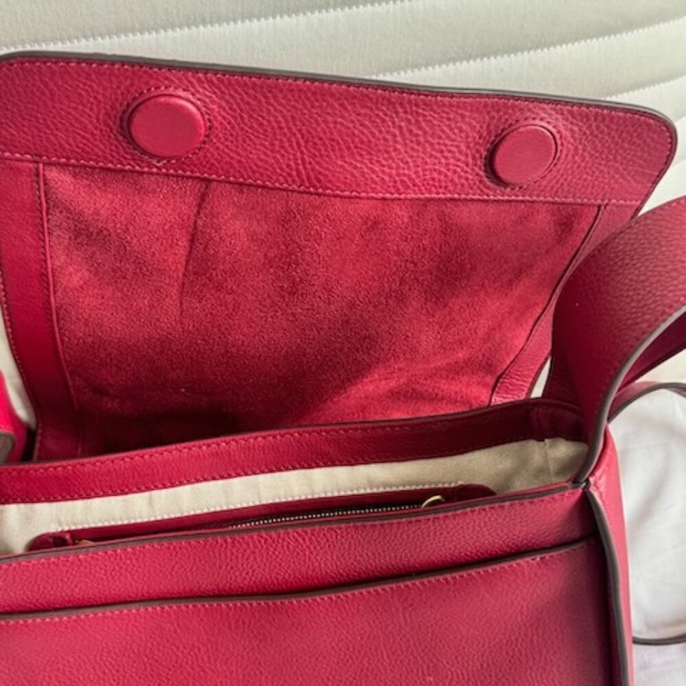 Red Radley London Medium Westwell Lane Flapover Crossbody in Cranberry Leather - Picture 7 of 9